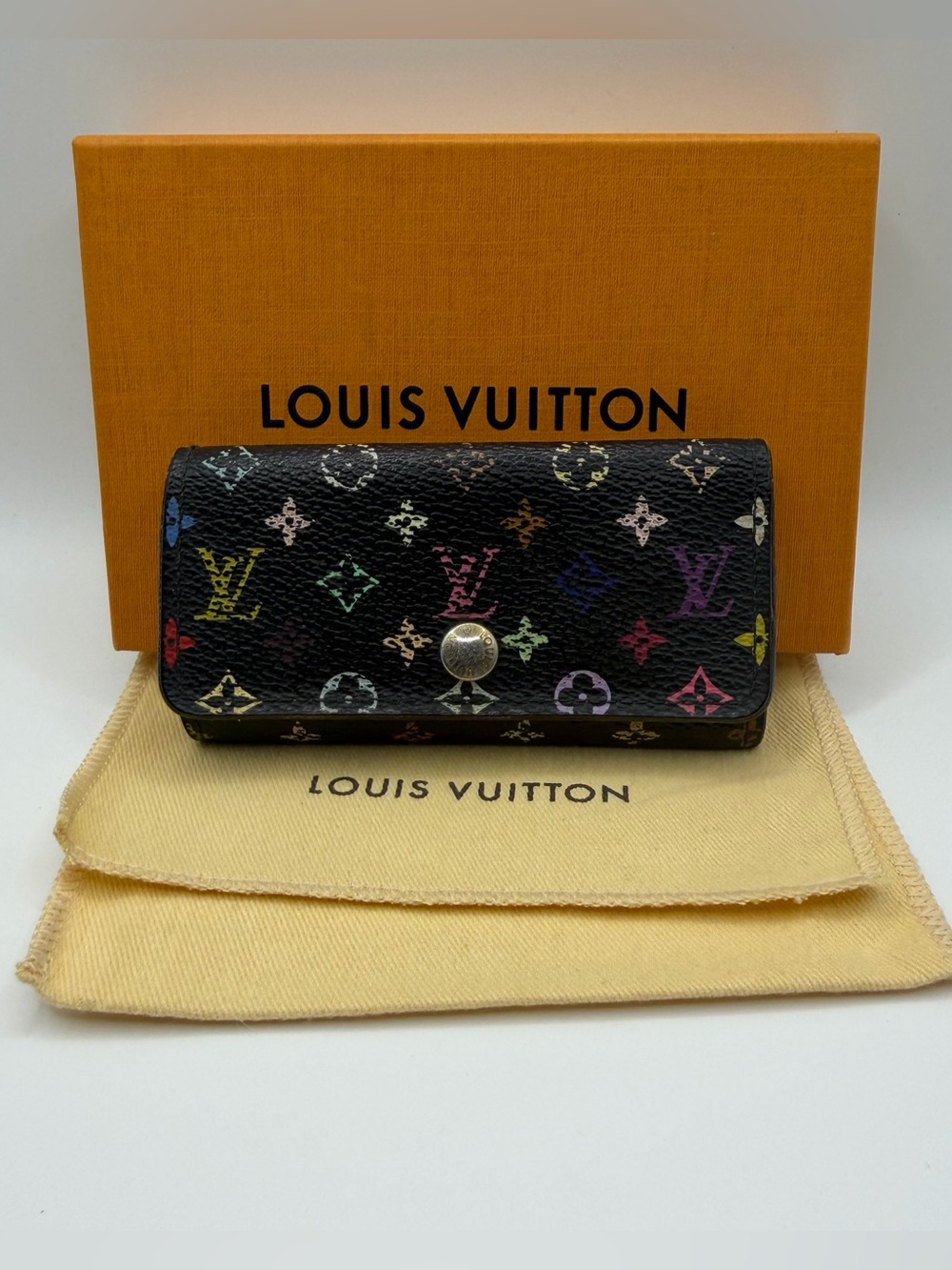Louis Vuitton Murakami Black Mutlicolor 4-Key Holder